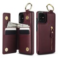 For Samsung Galaxy A71 4G Litchi Texture Zipper Double Buckle Card Bag Phone Case(Maroon Red)
