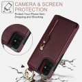 For Samsung Galaxy A71 4G Litchi Texture Zipper Double Buckle Card Bag Phone Case(Maroon Red)