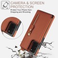 For Samsung Galaxy Note20 Litchi Texture Zipper Double Buckle Card Bag Phone Case(Brown)