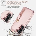 For Samsung Galaxy S23 5G Litchi Texture Zipper Double Buckle Card Bag Phone Case(Rose Gold)