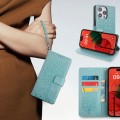 For OPPO K9S Tree & Deer Embossed Leather Phone Case(Green)