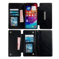 For iPhone 15 Pro Max Multifunctional 7-Card Wallet Leather Phone Case(Black)