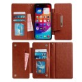 For iPhone 15 Pro Max Multifunctional 7-Card Wallet Leather Phone Case(Brown)