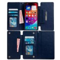 For iPhone 13 Multifunctional 7-Card Wallet Leather Phone Case(Royal Blue)