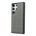 For Samsung Galaxy S22 Ultra 5G Cowhide Texture Back Cover Phone Case(Grey)