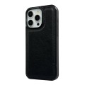 For iPhone 15 Pro Max Cowhide Texture Back Cover Phone Case(Black)