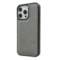 For iPhone 15 Pro Max Cowhide Texture Back Cover Phone Case(Grey)