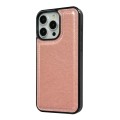 For iPhone 15 Pro Max Cowhide Texture Back Cover Phone Case(Rose Gold)