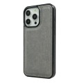 For iPhone 14 Cowhide Texture Back Cover Phone Case(Grey)