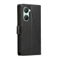 For vivo Y03 4G PU Genuine Leather Texture Embossed Line Phone Case(Black)
