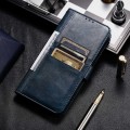 For iPhone 14 Simple 6-Card Wallet Leather Phone Case(Navy Blue)