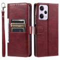 For Xiaomi Redmi Note 12 Pro 5G Simple 6-Card Wallet Leather Phone Case(Wine Red)