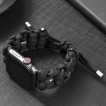 For Apple Watch SE 2023 44mm Screw Nut Braided Paracord Watch Band(Black)