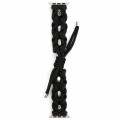 For Apple Watch Series 8 45mm Screw Nut Braided Paracord Watch Band(Black)