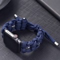 For Apple Watch Series 8 45mm Screw Nut Braided Paracord Watch Band(Blue)