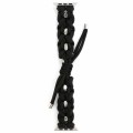 For Apple Watch Series 6 44mm Screw Nut Braided Paracord Watch Band(Black)