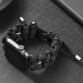 For Apple Watch Series 5 44mm Screw Nut Braided Paracord Watch Band(Black)