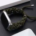 For Apple Watch Series 5 44mm Screw Nut Braided Paracord Watch Band(Green)