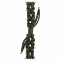 For Apple Watch Series 5 44mm Screw Nut Braided Paracord Watch Band(Green)