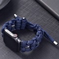 For Apple Watch Series 3 38mm Screw Nut Braided Paracord Watch Band(Blue)