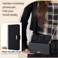 For Samsung Galaxy A55 5G Crossbody Chain Leather Phone Case(Black)