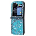 For Samsung Galaxy Z Flip5 Colored Drawing Pattern PU + PC Shockproof Phone Case(Plum Blossom)