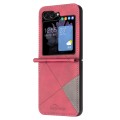 For Samsung Galaxy Z Flip6 Rhombus Texture PU + PC Shockproof Phone Case(Red)