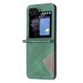 For Samsung Galaxy Z Flip5 Rhombus Texture PU + PC Shockproof Phone Case(Green)