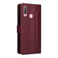 For vivo Y3 / Y17 Diamond Lattice Leather Flip Phone Case(Wine Red)