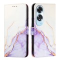 For OPPO A60 4G Global PT003 Marble Pattern Flip Leather Phone Case(White Purple)
