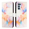 For OPPO Reno5 4G / 5G / Find X3 Lite PT003 Marble Pattern Flip Leather Phone Case(Galaxy Marble Whi