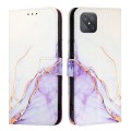 For OPPO A92s PT003 Marble Pattern Flip Leather Phone Case(White Purple)
