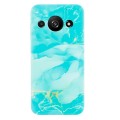 For Samsung Galaxy A3 4G IMD Marble Pattern TPU Phone Case(Green)