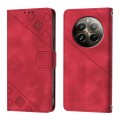 For Realme 12 Pro / 12 Pro+ 5G Global Skin-feel Embossed Leather Phone Case(Red)