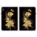 For iPad mini 6 Crystal Texture Painted Leather Smart Tablet Case(Gold Butterfly Rose)