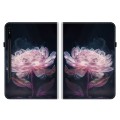 For Samsung Galaxy Tab S7 FE/S8+/S7+ Crystal Texture Painted Leather Tablet Case(Purple Peony)