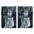 For Samsung Galaxy Tab S7 / S8 Crystal Texture Painted Leather Tablet Case(Cat Reflection Tiger)