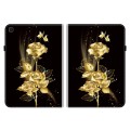 For Samsung Galaxy Tab A7 10.4 Crystal Texture Painted Leather Smart Tablet Case(Gold Butterfly Rose