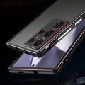For Samsung Galaxy S24 Ultra 5G Aurora Series Lens Protector + Metal Frame Phone Case(Black Purple)