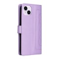 For iPhone 14 Plus Diamond Lattice Leather Flip Phone Case(Light Purple)