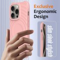 For iPhone 13 Pro Wave Texture MagSafe Magnetic Liquid Silicone Phone Case(Pink)