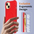 For iPhone 13 mini Wave Texture MagSafe Magnetic Liquid Silicone Phone Case(Red)