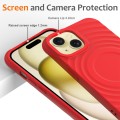For iPhone 13 mini Wave Texture MagSafe Magnetic Liquid Silicone Phone Case(Red)
