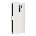 For Xiaomi Redmi 9 Diamond Lattice Leather Flip Phone Case(White)