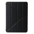 For iPad Pro 13 2024 TPU Deformation Flip Leather Tablet Case with Holder(Black)