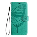 For Realme C67 4G Global Embossed Butterfly Leather Phone Case(Green)