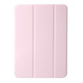 For iPad Air 13 2024 Three-fold Holder Flip Tablet Leather Case(Light Pink)