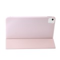 For iPad Air 13 2024 Three-fold Holder Flip Tablet Leather Case(Light Pink)