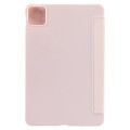 For iPad Air 11 2024 Three-fold Holder Flip Tablet Leather Case(Light Pink)