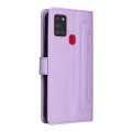 For Samsung Galaxy A21s Diamond Lattice Leather Flip Phone Case(Light Purple)
